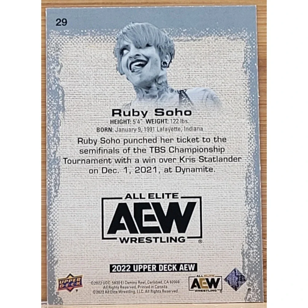 2022 UPPER‎ DECK AEW RUBY SOHO DYNAMITE #D/299